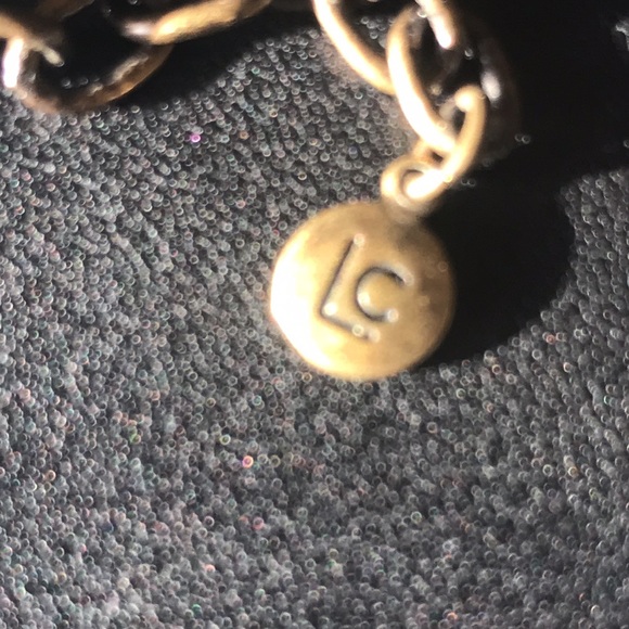 Vintage Brass & Amber styled Lc Necklace/earrings with a pendant.(SKU 200) - Picture 7 of 10